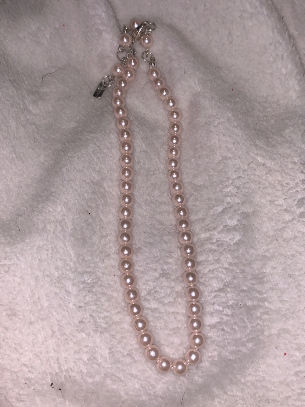 Christina Collection Light Pink Pearl Necklace with Silver Clasp
